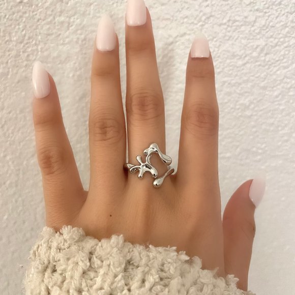 925 Sterling Silver Minimalist Geometric Stackable Dainty Ring Modern Boho Ring - Picture 2 of 6